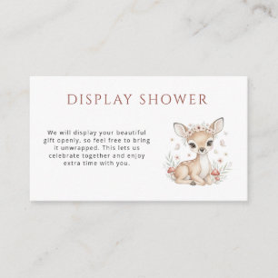 Pink Blush Woodland Deer Girl Display Shower Enclosure Card