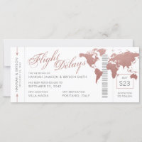 Pink Boarding Pass Flight Delays Postponed Wedding