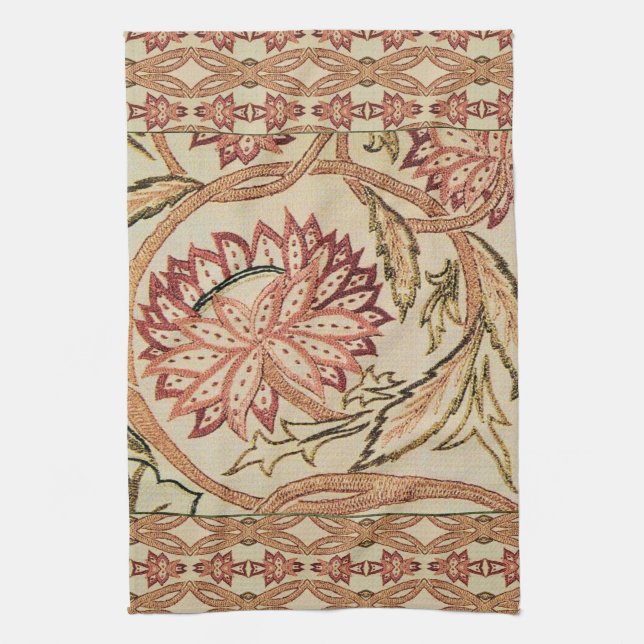 Pink Bohemian Flowers Kitchen Towel (Vertical)