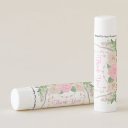 Pink Boho Chic Bridal Shower Thank You Lip Balm