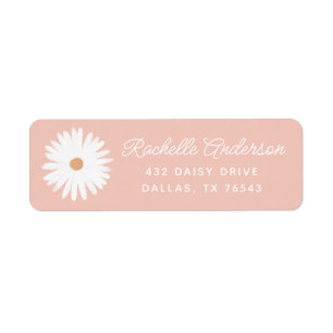 Pink Boho Daisy Floral Baby shower Adresse de reto