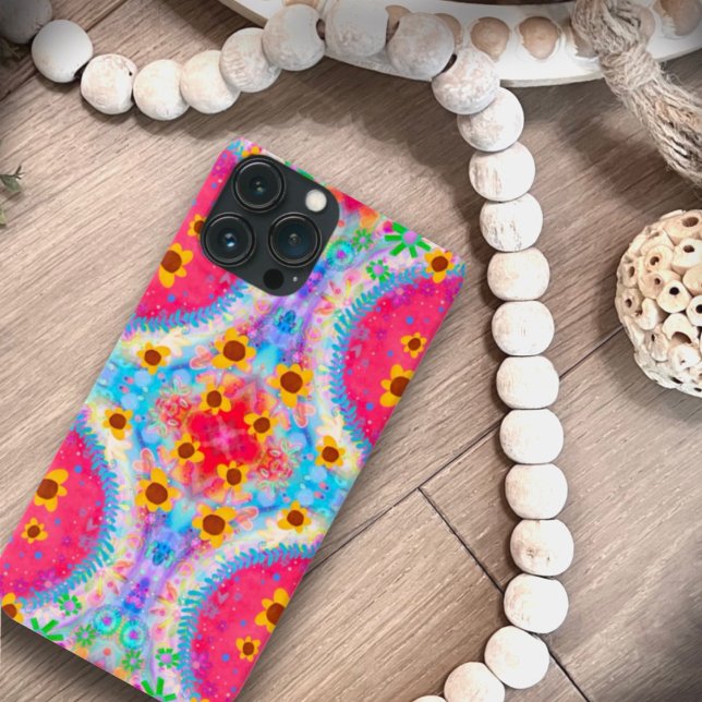 Pink BoHo Floral Fun Abstract Stylish Girly Case-Mate iPhone Case (Creator Uploaded)
