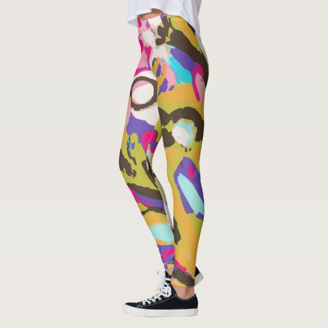 Pink Boho Floral I Leggings (Left)