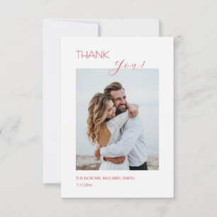 Pink Boho  Flowers Thank You Card