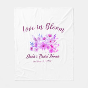 pink  boho love in Bloom bridal shower name retro Fleece Blanket