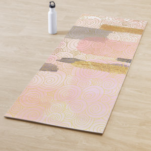 Pink Boho méditation tapis de yoga avec rayures do