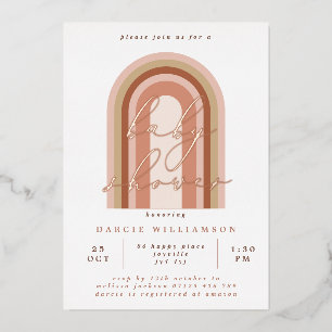 Pink Boho Rainbow Baby Shower Rose Gold