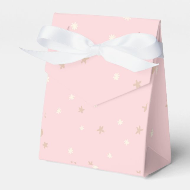Pink Boho Twinkle Little Star Baby Shower Favor Box (Front Side)