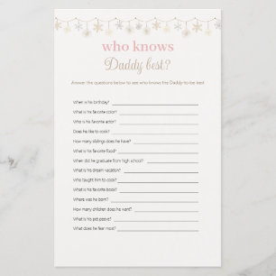 Pink Boho Who Knows Daddy Best Baby Shower Game