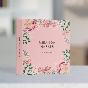 Pink Boho Wildflowers - Name Binder