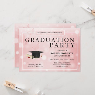 Pink Bokeh Background Invitation