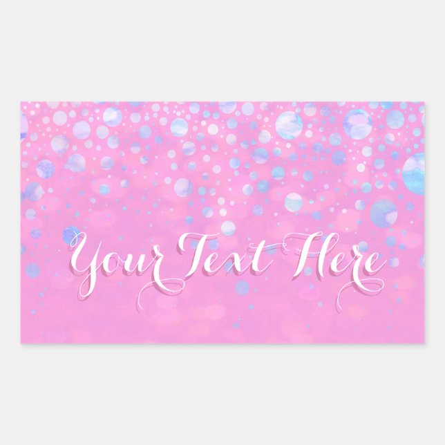 Pink Bokeh Glitter Stars Sticker (Front)