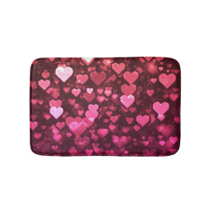 Pink Bokeh Hearts Digital Background Wallpaper Bath Mat