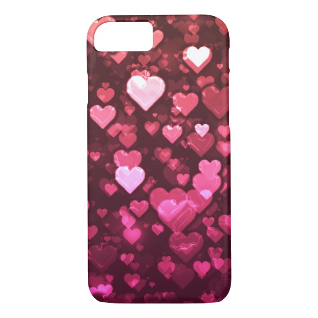 Pink Bokeh Hearts Digital Background Wallpaper Case-Mate iPhone Case (Back)