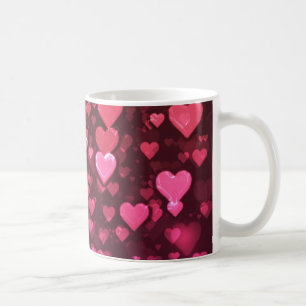 Pink Bokeh Hearts Digital Background Wallpaper Coffee Mug