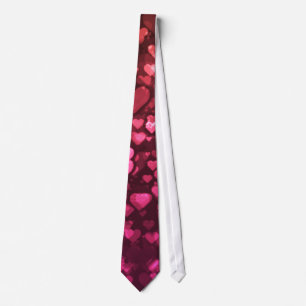 Pink Bokeh Hearts Digital Background Wallpaper Tie