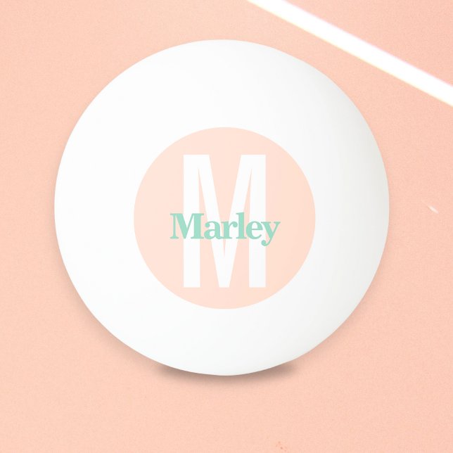 Pink Bold Monogram Name Personalized Ping Pong Ball (Creator Uploaded)
