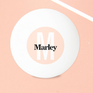 Pink Bold Monogram Name Personalized Ping Pong Ball