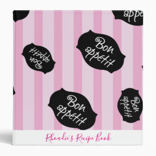 Pink Bon Appetit Recipe Book Binder