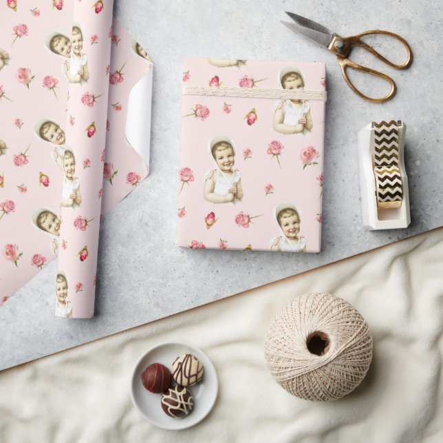Pink Bonnet Girl Wrapping Paper (Crafts)