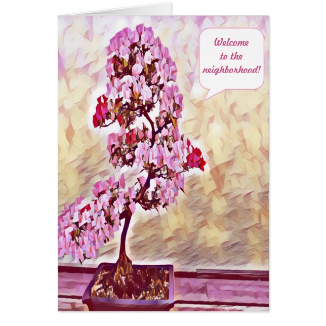 Pink Bonsai greeting card (Front)