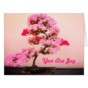 Pink Bonsai Tree greeting card