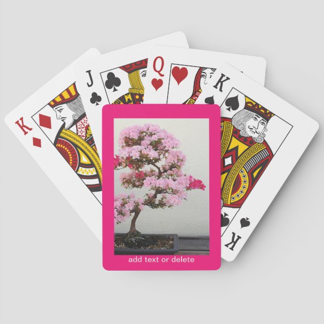 Pink Bonsai Tree Playing Cards (Back)