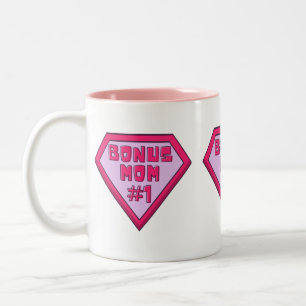 Pink Bonus Mom #1 Mother's Day Two-Tone Coffee Mug