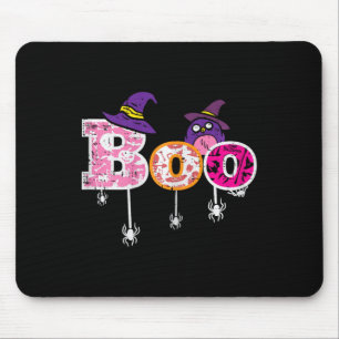 Pink Boo Spider Owl Scary Halloween Costume Women  Mouse Pad