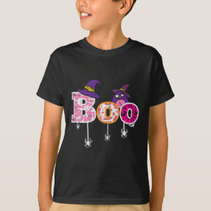 Pink Boo Spider Owl Scary Halloween Costume Women T-Shirt