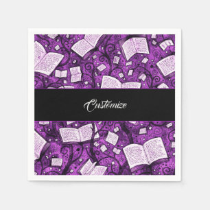 Pink Books Background Napkin