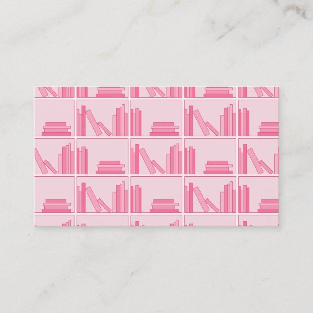Pink Books on Shelf. Business Card (Front)