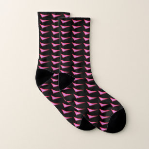 Pink Boomerang black socks