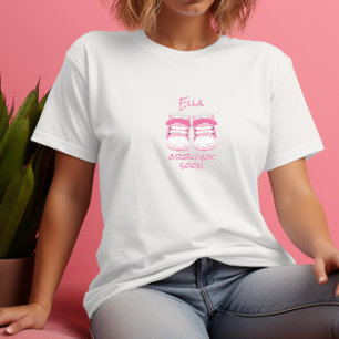 Pink Booties Custom Name Mom To Be T-Shirt