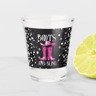 Pink Boots and Bling Bachelorette Party Shot Glass