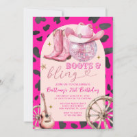 Pink Boots and Bling Cowboy Boots Birthday 