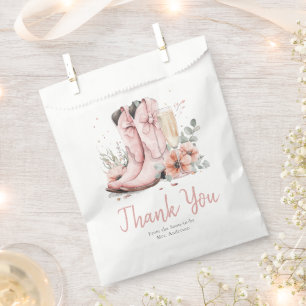 Pink Boots & Bubbly Champagne Glass Bridal Shower Favour Bag
