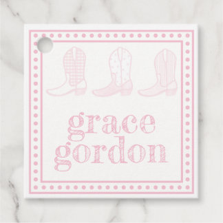 Pink Boots Gift Favour Tag