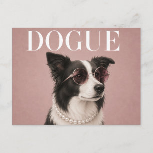 Pink Border Collie Dog Covergirl Postcard