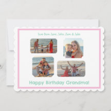 Pink Border Scallop PHOTO Birthday