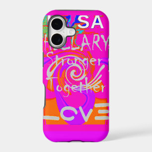 Pink Bordered Hillary Inspiration Art Print