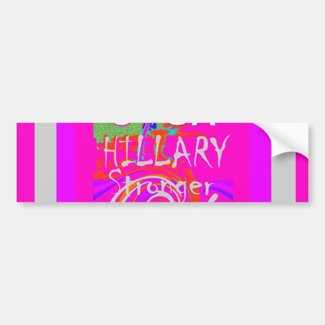Pink Bordered Hillary Inspiration Art Print Bumper Sticker (Front)