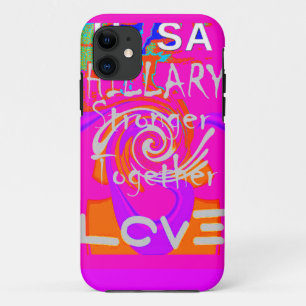 Pink Bordered Hillary Inspiration Art Print iPhone 11 Case