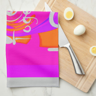 Pink Bordered Hillary Inspiration Art Print Kitchen Towel
