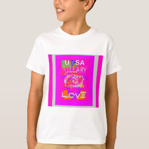 Pink Bordered Hillary Inspiration Art Print T-Shirt