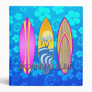 Pink Born To Surf Binder