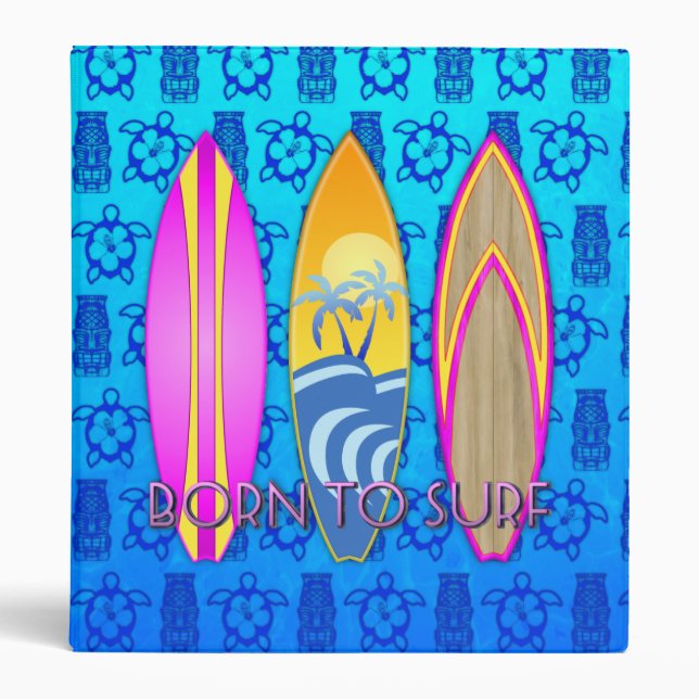 Pink Born To Surf Binder (Front)