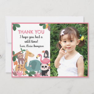 Pink Born Two Be Wild Flat Thank You Card