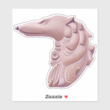 Pink Borzoi Profile Die Cut Borzoi Sticker