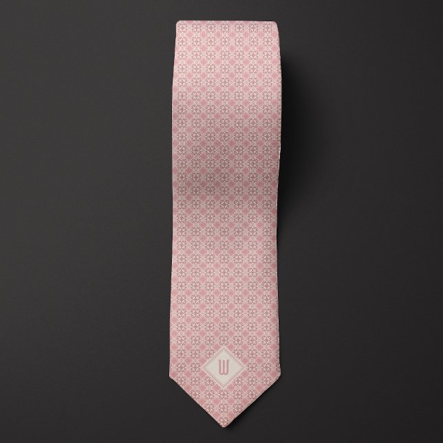 Pink Botanical Inspired Monogram Tie (Creator Uploaded)